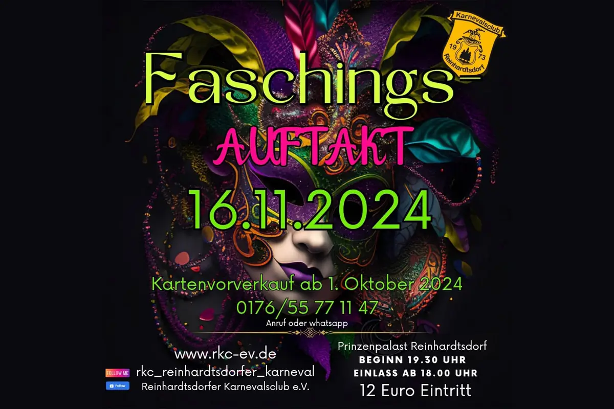 Karten für den Faschingsauftakt der Saison 2025